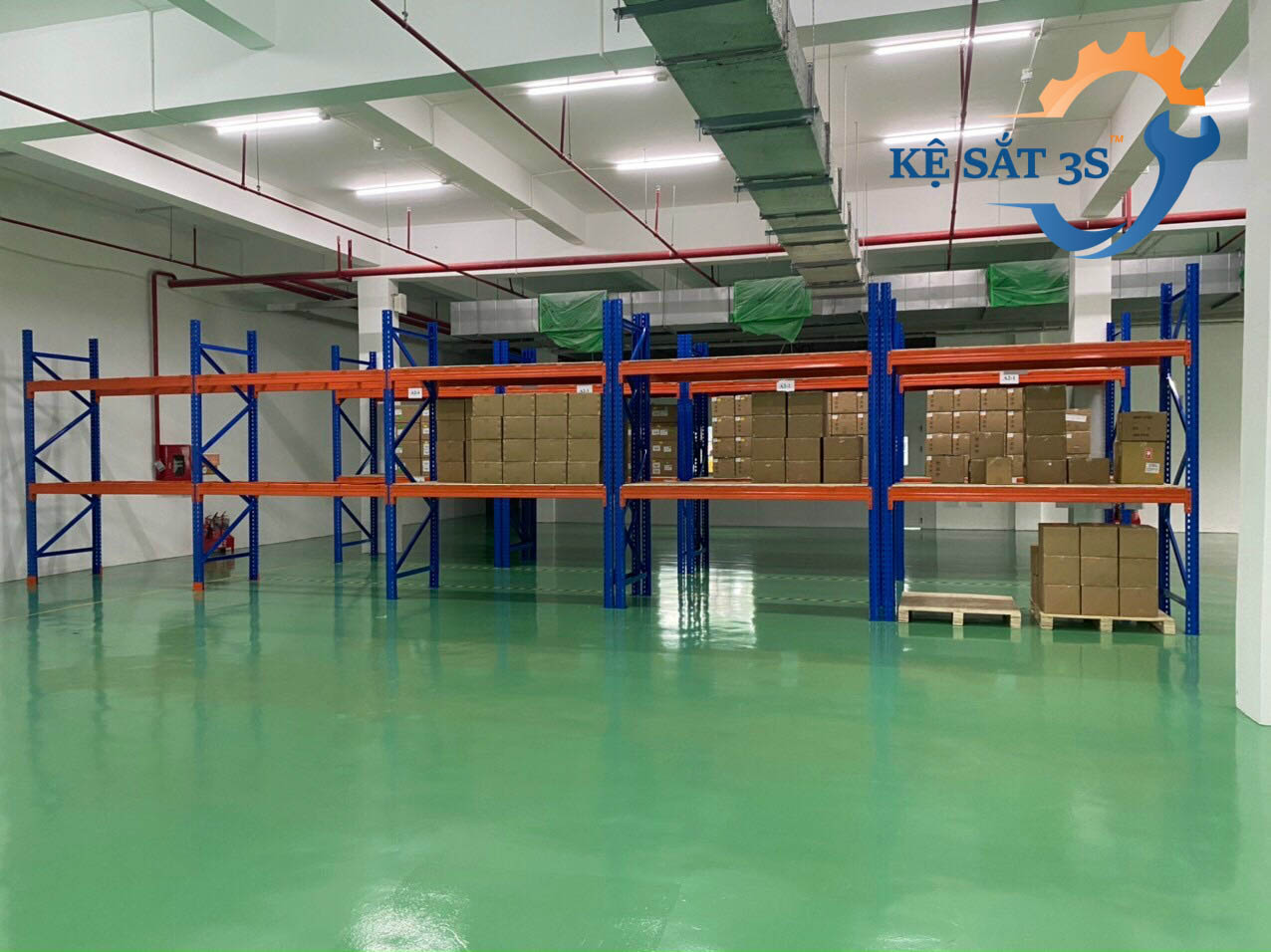Kệ hạng nặng 2 tầng beam 3 tầng để pallet Công ty Dược phẩm KCN Quang Minh